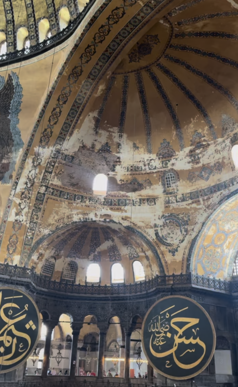 Hagia Sophia blue Dome mosque interior in Istanbul Turkey